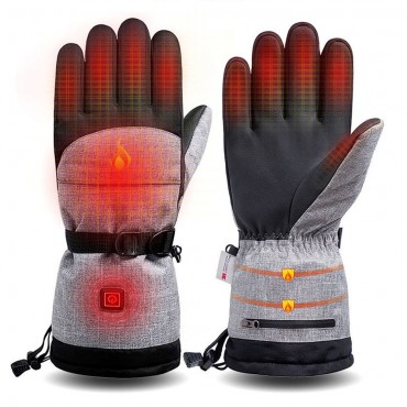 Electric Heating Gloves Men Women Winter Outdoor Windproof Waterproof Snowboard Three-Speed Temperature Adjustment Skiing Gloves