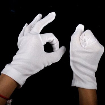 Halloween Supplies 100% Cotton White Hip-hop Gloves