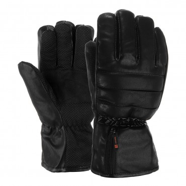 Leather Rechargeable Battery Electric Heated Gloves Hands Winter Warmer Outdoor Motorcycle