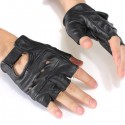 Medium Fingerless Leather Motorcycle Glove Vented Cowhide Multi-use