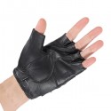 Medium Fingerless Leather Motorcycle Glove Vented Cowhide Multi-use
