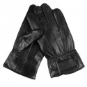 Men Leather Full Finger Gloves Winter Warm Motorcycle Driving Black Waterproof