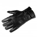 Men Leather Full Finger Gloves Winter Warm Motorcycle Driving Black Waterproof