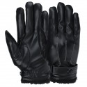 Men Sheepskin Leather Gloves Autumn Winter Warm Touch Screen Full Finger Black Gloves