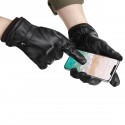 Mens Touch Screen Gloves PU Leather Winter Warm Waterproof Fleece Lined Thermal