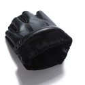 PU Motorcycle Half Finger Gloves Thicken Warm Winter Outdoor Hunting Fleece Leather