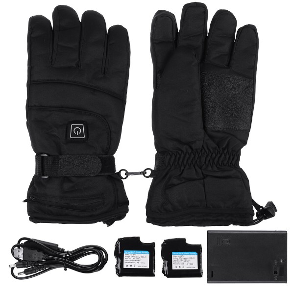 Rechargable Battery Electric Heated Gloves Touch Screen Full Finger Winter Warm Heat Climbing Skiing Riding Gloves