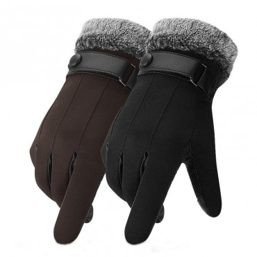 Touch Screen Gloves Autumn Winter Outdoor Double Layer Windproof Warm Riding Sports Anti-slip