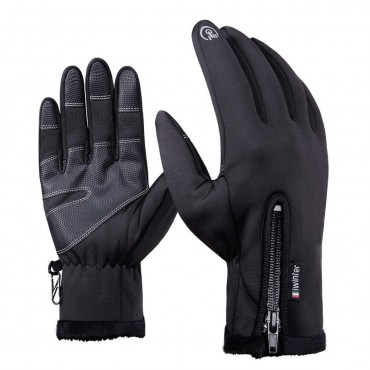 Touch Screen Gloves Winter Warm Windproof Waterproof Anti-slip Thermal Zipper
