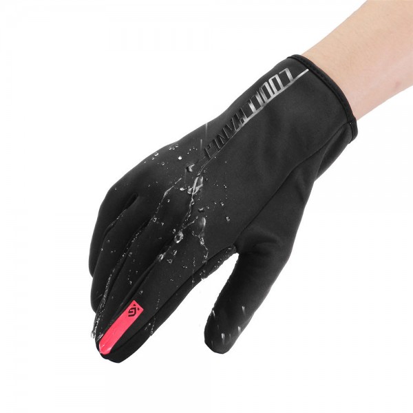 Touch Screen Waterproof Winter Thermal Warm Motorcycle Full Finger Fleece Lined Gloves