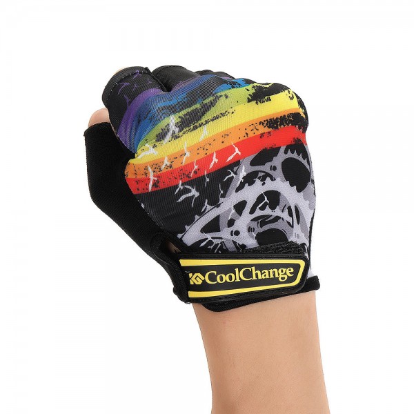 Universal Bicycle Motocross Motorcycle Gloves Half Finger Breathable Shock-absorbing