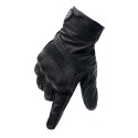 Motorcycle Full Finger Gloves Leather Off-Road Racing Outdoor Sport Touch Screen Driving Riding Gloves With Black