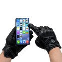 Motorcycle Full Finger Riding Gloves Touch Screen Windproof Leather Off-Road Racing Outdoor Sport Black