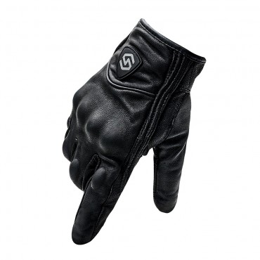 Motorcycle Full Finger Riding Gloves Touch Screen Windproof Leather Off-Road Racing Outdoor Sport Black