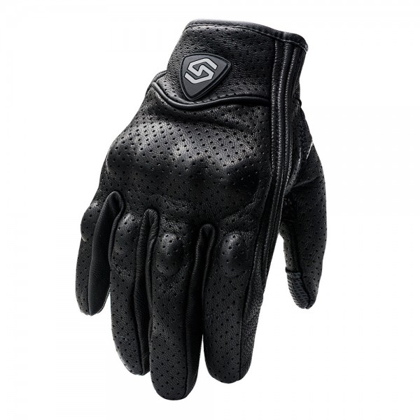 Motorcycle Riding Full Finger Gloves Leather Touch Screen Off-Road Racing Outdoor Sport With Holes