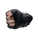 Motorcycle Riding Half Finger Gloves Breathable Leather Off-Road Racing Sport Fingerless With Holes