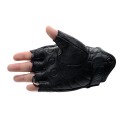 Motorcycle Riding Half Finger Gloves Breathable Leather Off-Road Racing Sport Fingerless With Holes