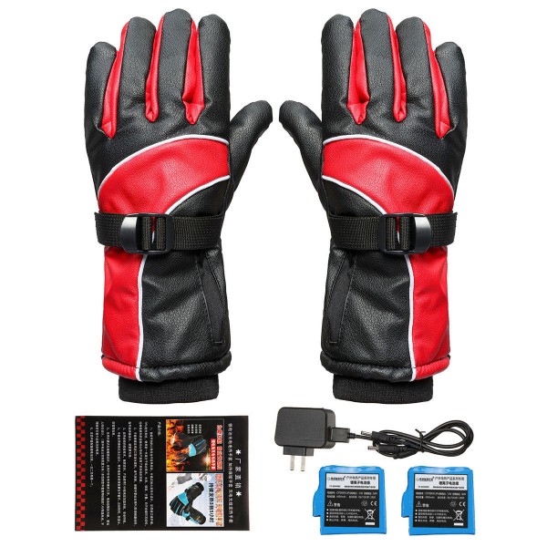 Waterproof 4000mah Rechargable Electric Heated Motorcycle Gloves With Thicken Velvet