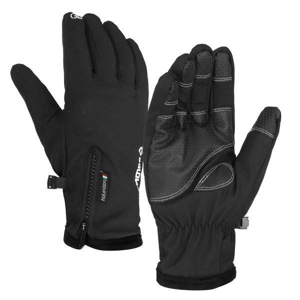 Windproof Motorcycle Touch Screen Gloves Thermal Warm Anti-Slip Breathable Black Zipper