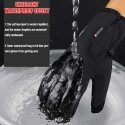 Windproof Motorcycle Touch Screen Gloves Thermal Warm Anti-Slip Breathable Black Zipper