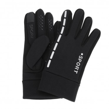 Winter Gloves Touch Screen Gloves With Reflective Strip Warm Waterproof Windproof Full Finger Thicken