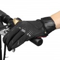 Winter Warm Full Finger Gloves Motorcycle Touch Screen Waterproof Gel Pad PU Leather