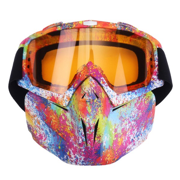 5 Colorful Len Flexible Goggles Glasses Face Mask Motorcycle Riding ATV Dirt Bike Security