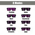 8 Modles LED Party Glasses Goggles Futuristic Eyes Shield Flat Top Shape Frame Mirrored 5 Colors