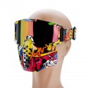 Detachable Goggles Face Mask Modular Motorcycle Shield Helmet Riding Sun Eyewear