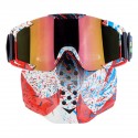 Detachable Goggles Face Mask Modular Motorcycle Shield Helmet Riding Sun Eyewear