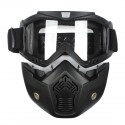 Detachable Modular Helmet Face Mask Shield Goggles Clear Lens Motorcycle Bike