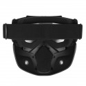 Detachable Modular Helmet Face Mask Shield Goggles Clear Lens Motorcycle Bike