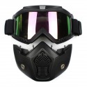 Detachable Modular Helmet Face Mask Shield Goggles Colorful Lens Motorcycle Bike