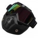 Detachable Modular Helmet Face Mask Shield Goggles Colorful Lens Motorcycle Bike