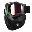 Detachable Modular Helmet Face Mask Shield Goggles Colorful Lens Motorcycle Bike