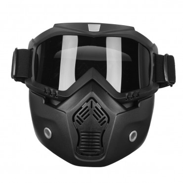 Detachable Modular Helmet Face Mask Shield Goggles Gray Lens Motorcycle Bike