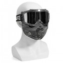 Detachable Modular Mask Shield Goggles Full Face Protect For Motorcycle Helmet Silver Clear