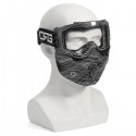 Detachable Modular Mask Shield Goggles Full Face Protect For Motorcycle Helmet Silver Clear