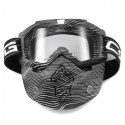 Detachable Modular Mask Shield Goggles Full Face Protect For Motorcycle Helmet Silver Clear