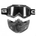 Detachable Modular Mask Shield Goggles Full Face Protect For Motorcycle Helmet Silver Clear