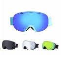 Double Lens Motorcycle Goggles Anti-fog UV Skiing Snowboard Racing Sunglasses Snow Mirror Glasses - Silver