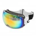 Double Lens Snowboard Ski Goggles Magnet UV Protection Anti Fog White Frame