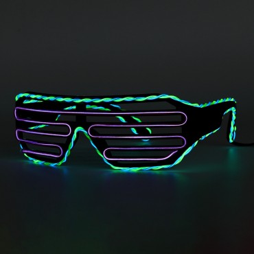 Dual Color EL Wire Cold LED Glow Glasses Lights Up Goggles Bar Party Shutter Halloween