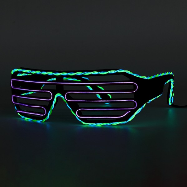Dual Color EL Wire Cold LED Glow Glasses Lights Up Goggles Bar Party Shutter Halloween