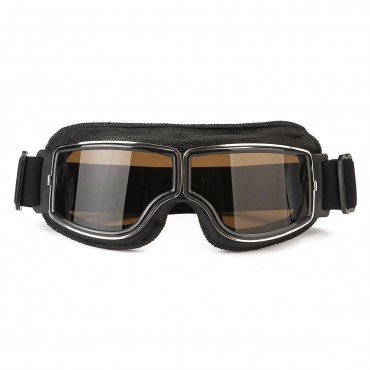 Helmet Leather Goggles Anti-UV Protective Glasses Eyewear Motorcycle Bike Scooter