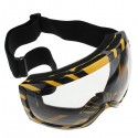 Motorcycle Goggles Glasses Yellow Stripe Transparent Lens