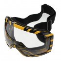 Motorcycle Goggles Glasses Yellow Stripe Transparent Lens