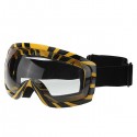 Motorcycle Goggles Glasses Yellow Stripe Transparent Lens