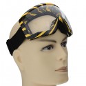 Motorcycle Goggles Glasses Yellow Stripe Transparent Lens