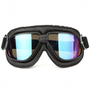Motorcycle Goggles Scooter Helmet Leather Anti UV Fog Protector Glasses